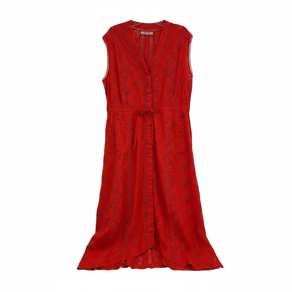 All Saints Red Tate Broderie Eyelet Maxi Dress | Regular Size 8